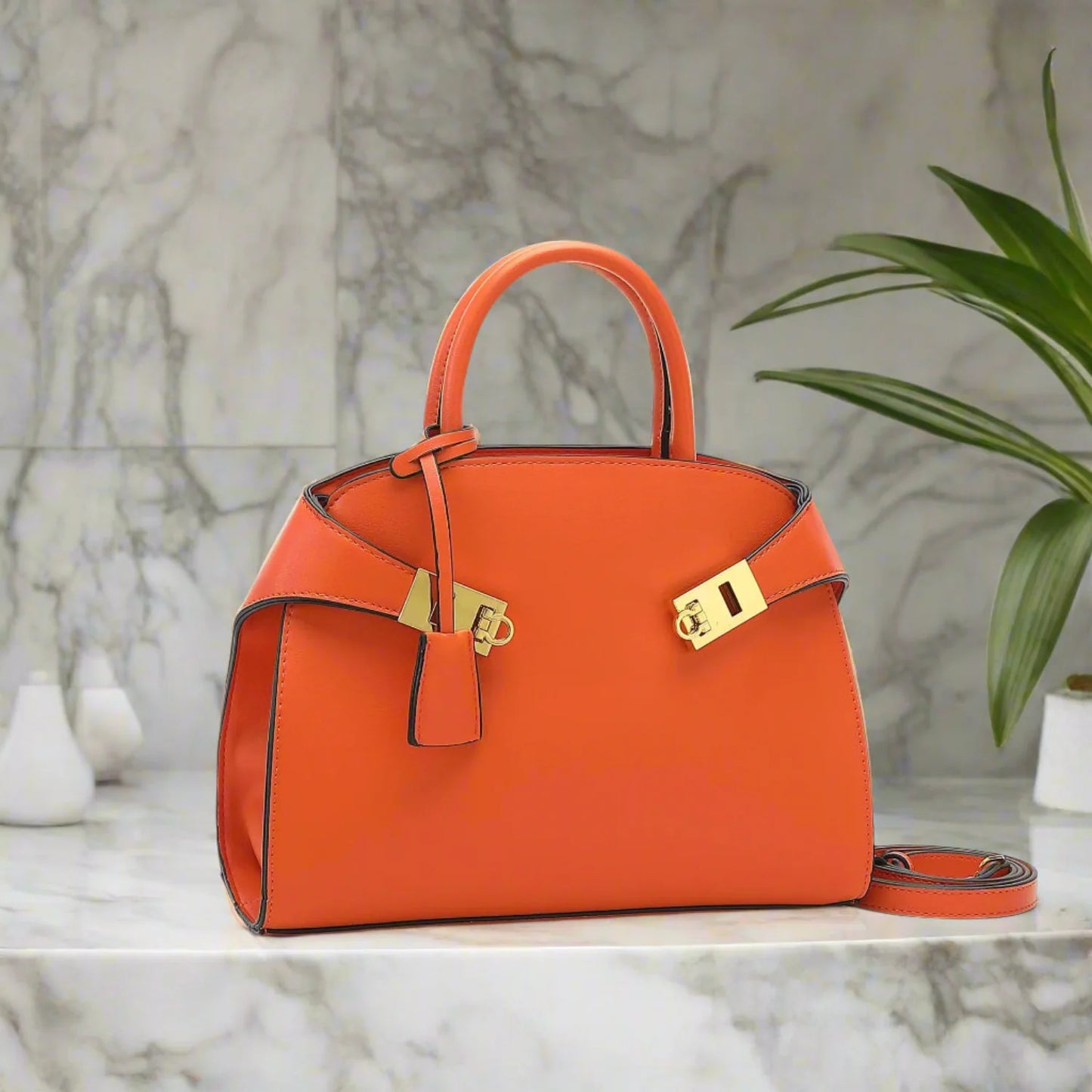 Muschel-Umhängetasche – Elegante Tasche aus PU-Leder