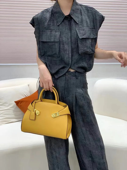 Muschel-Umhängetasche – Elegante Tasche aus PU-Leder