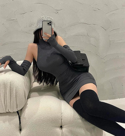 Ärmelloses Plissee-Minikleid – Koreanischer Stil, Sommerkleid