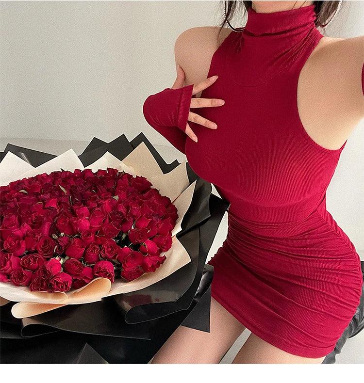 Ärmelloses Plissee-Minikleid – Koreanischer Stil, Sommerkleid